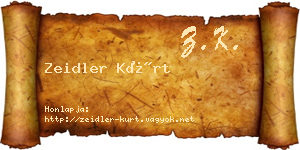 Zeidler Kürt névjegykártya